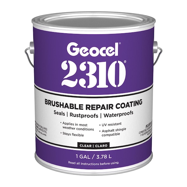 Geocel Geocel 2310 Tripolymer Brushable Repair Coating Crystal Clear Multi-Purpose Repair Coating 1 gal GC65300 - main